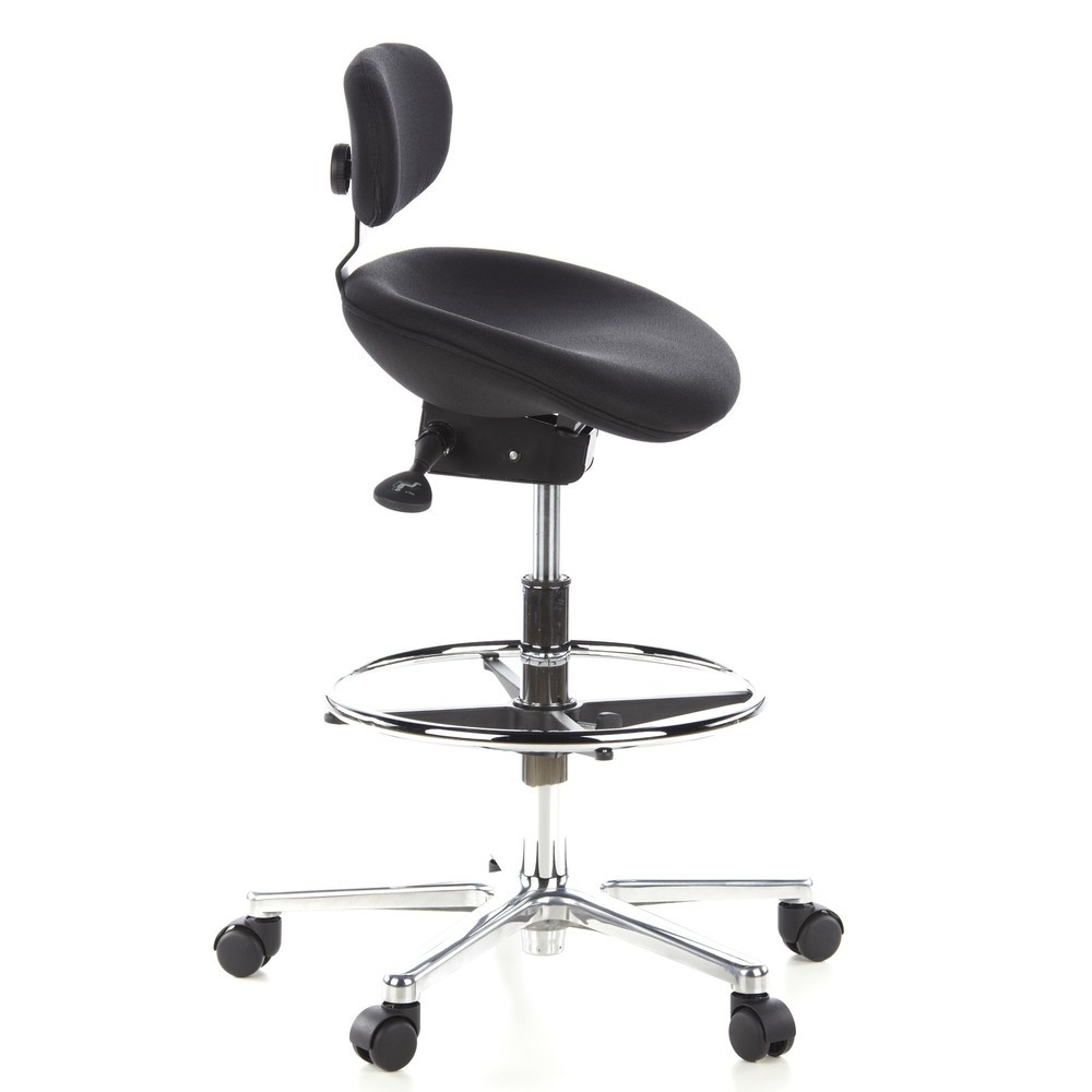 Produktabbildung Nr. 3: hjh OFFICE Hocker / Drehhocker WORK MFcStoff, schwarz