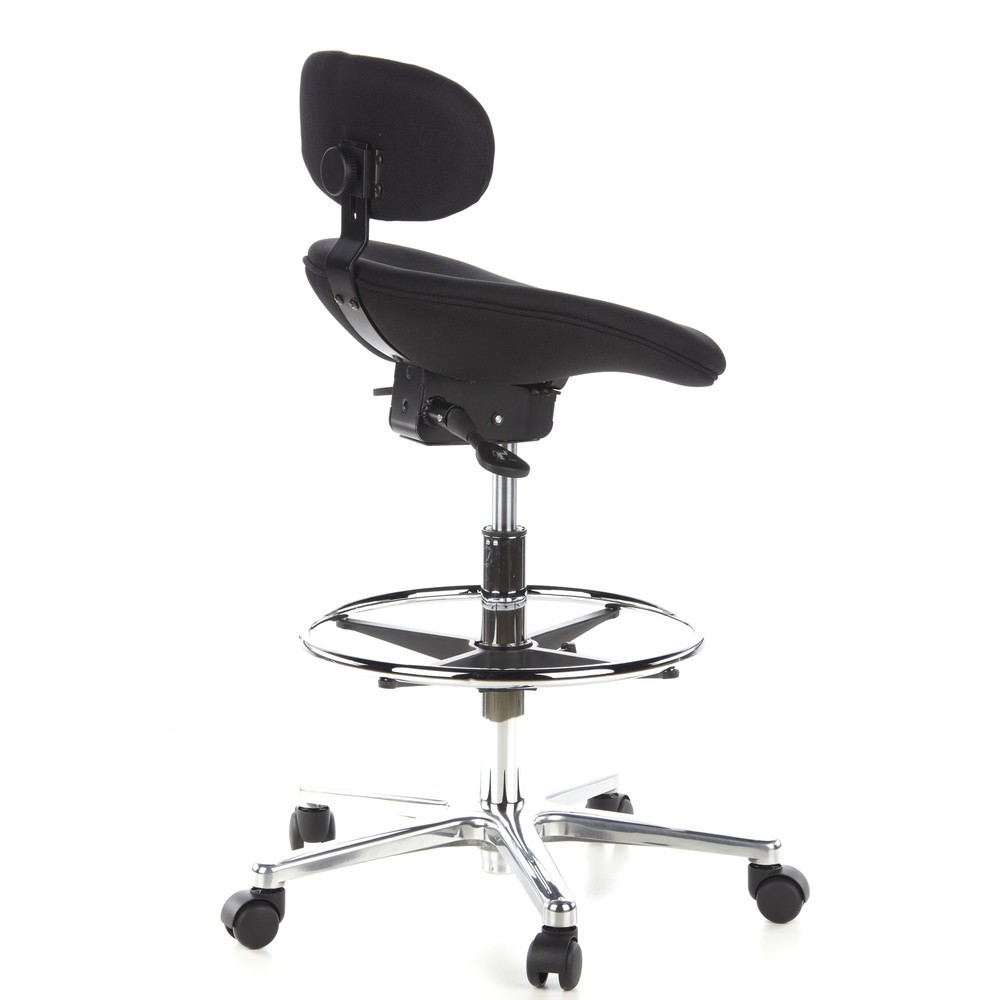 Produktabbildung Nr. 4: hjh OFFICE Hocker / Drehhocker WORK MFcStoff, schwarz