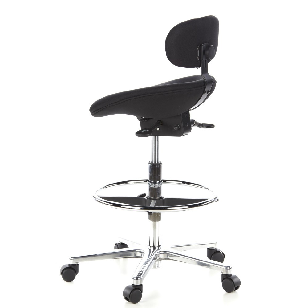 Produktabbildung Nr. 7: hjh OFFICE Hocker / Drehhocker WORK MFcStoff, schwarz