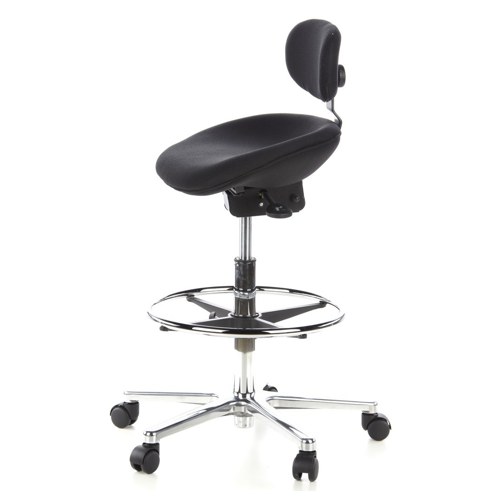 Produktabbildung Nr. 8: hjh OFFICE Hocker / Drehhocker WORK MFcStoff, schwarz