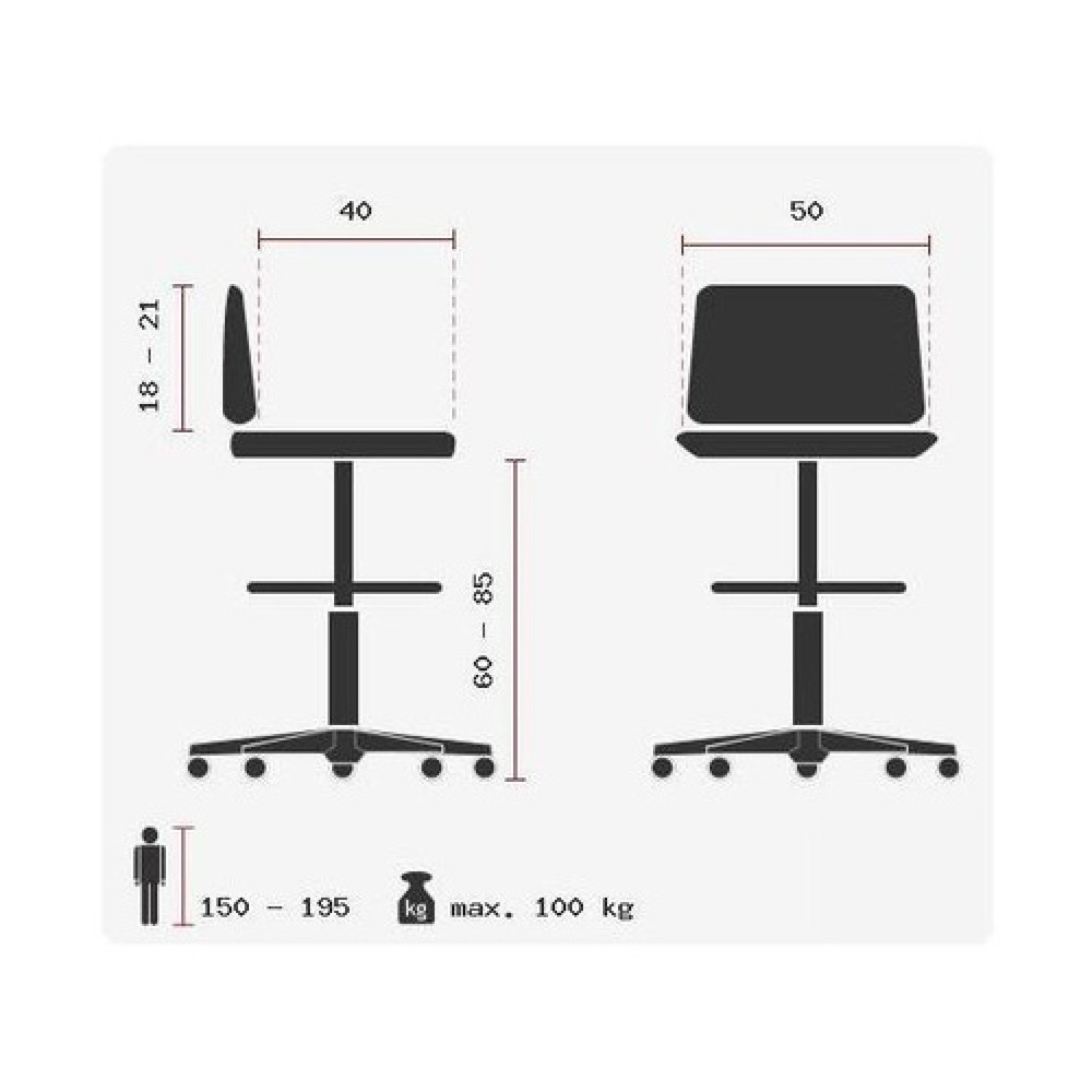 Produktabbildung Nr. 11: hjh OFFICE Hocker / Drehhocker WORK MFcStoff, schwarz