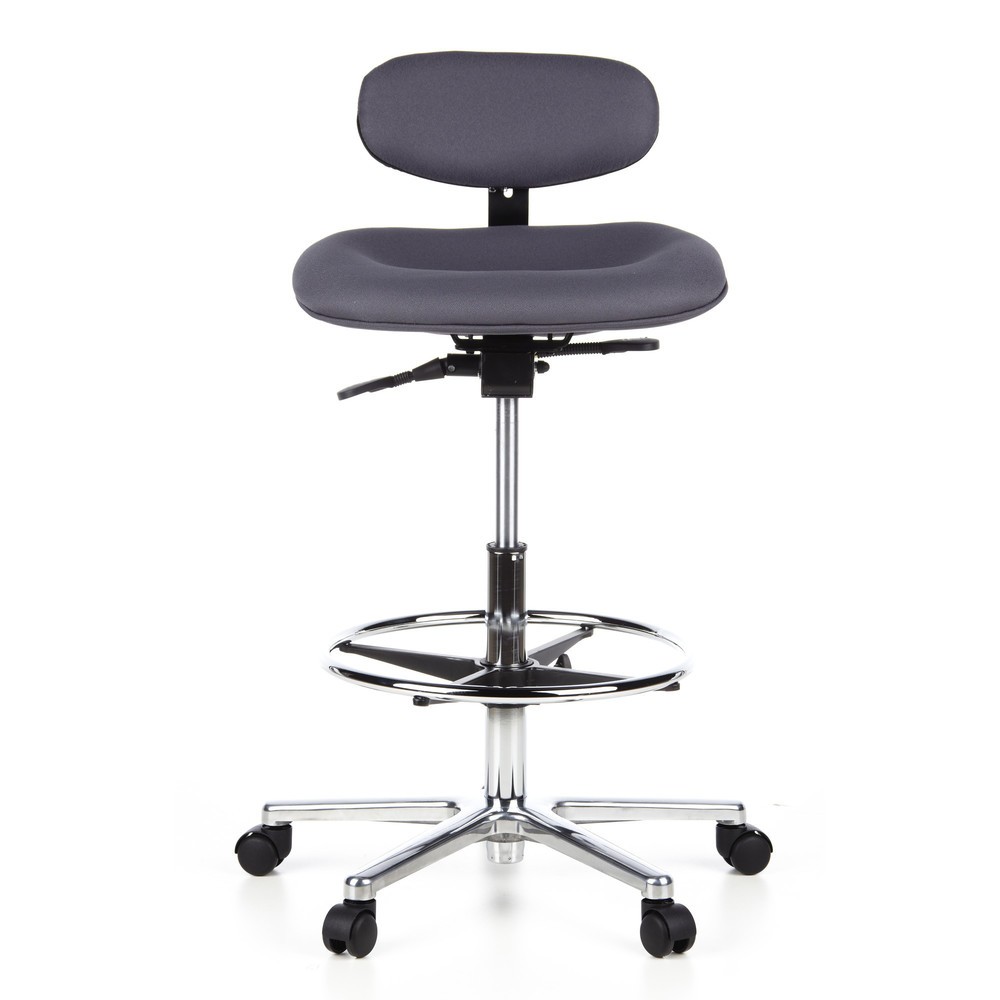 Produktabbildung: hjh OFFICE Hocker / Drehhocker WORK MF Stoff, anthrazit