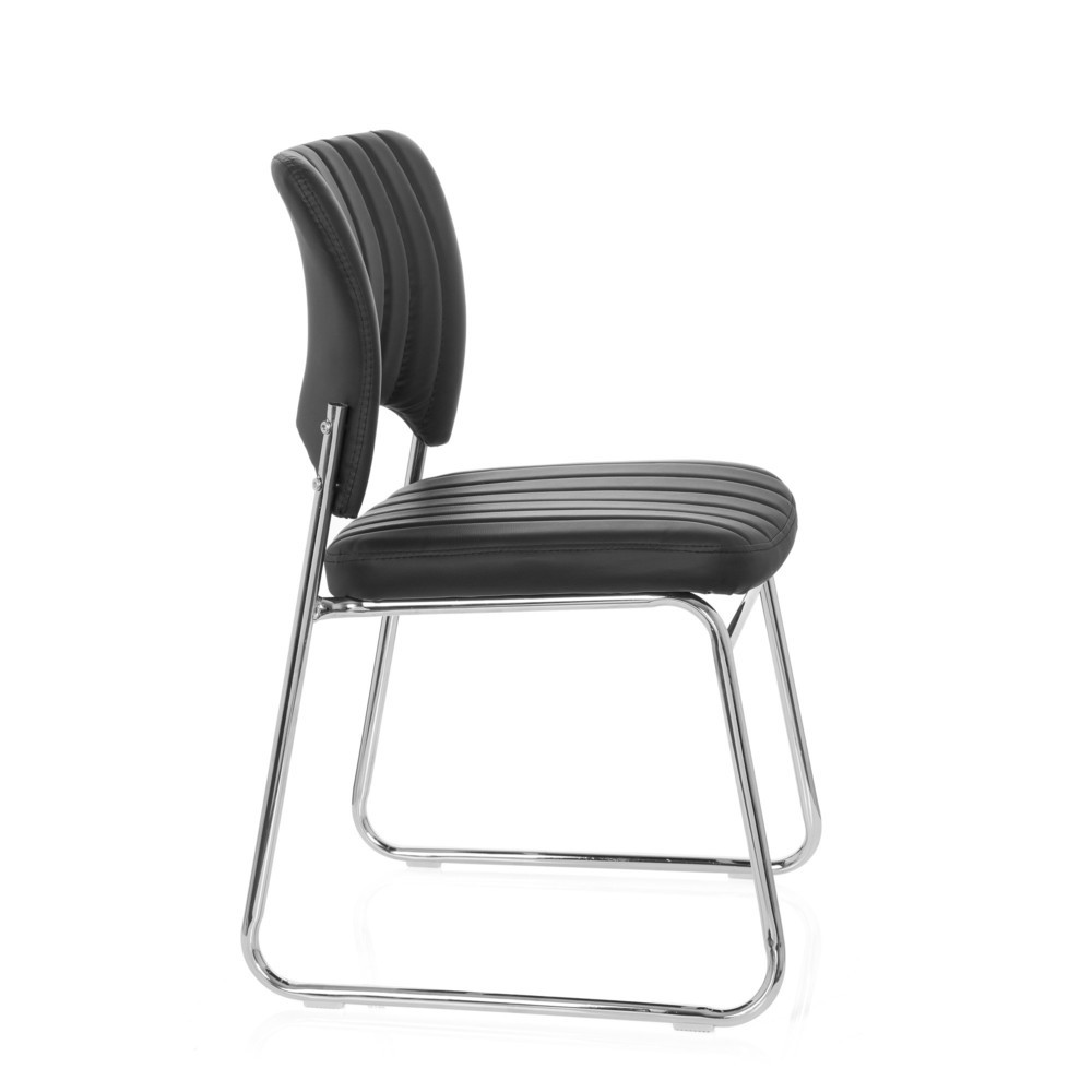 Produktabbildung Nr. 3: hjh OFFICE Konferenzstuhl / Besucherstuhl / CASPI V PU, schwarz