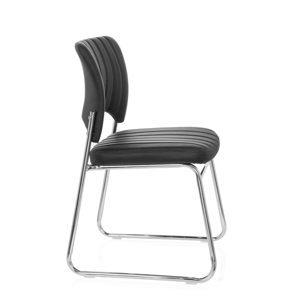 Produktabbildung Nr. 3: hjh OFFICE Konferenzstuhl / Besucherstuhl / CASPI V PU, schwarz