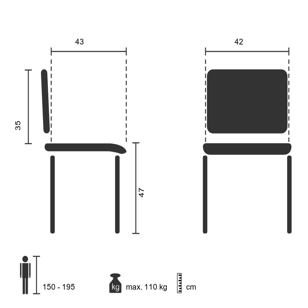 Produktabbildung Nr. 5: hjh OFFICE Konferenzstuhl / Besucherstuhl / CASPI V PU, schwarz