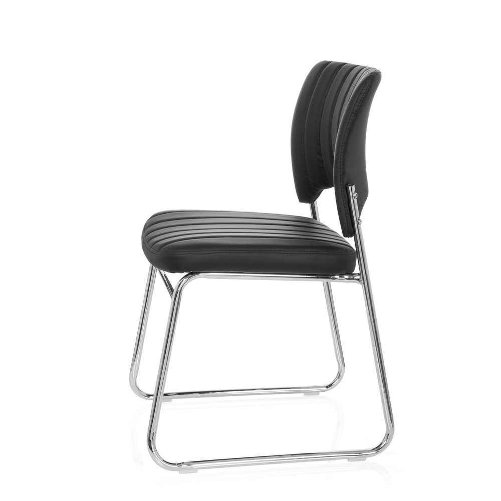 Produktabbildung Nr. 9: hjh OFFICE Konferenzstuhl / Besucherstuhl / CASPI V PU, schwarz