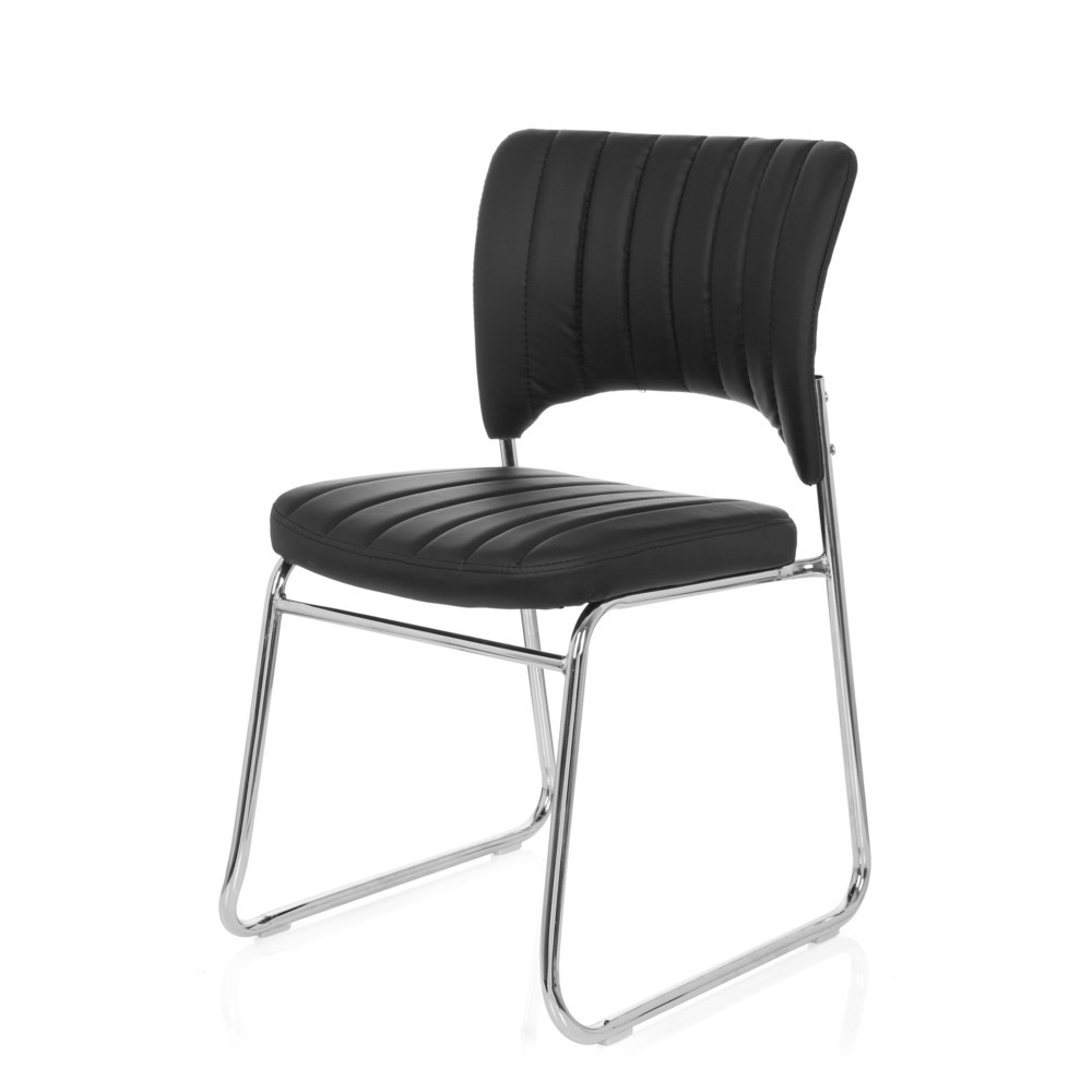 Produktabbildung Nr. 10: hjh OFFICE Konferenzstuhl / Besucherstuhl / CASPI V PU, schwarz
