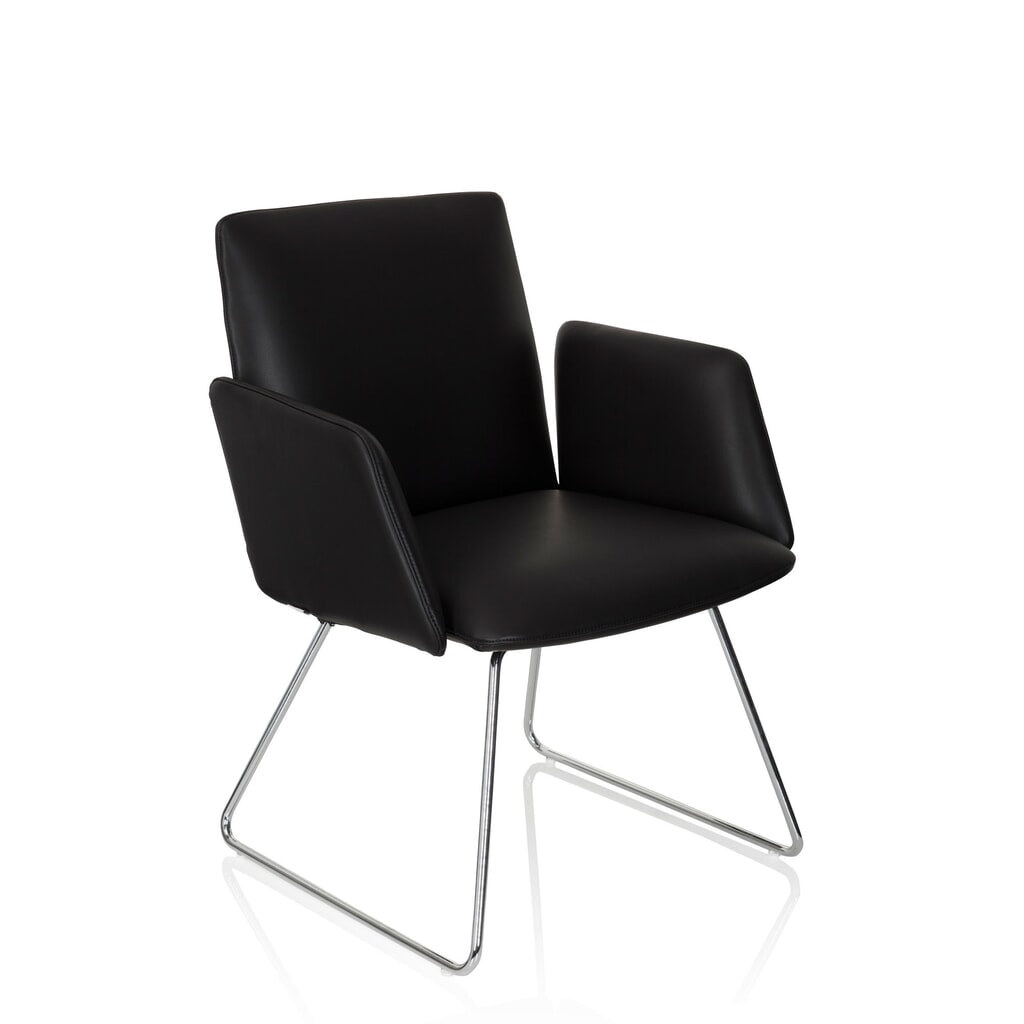 hjh OFFICE Besucherstuhl / Kufenstuhl DESIGNIA V Kunstleder, schwarz Produktabbildung Nr. 8: hjh OFFICE Besucherstuhl / Kufenstuhl DESIGNIA V Kunstleder, schwarz