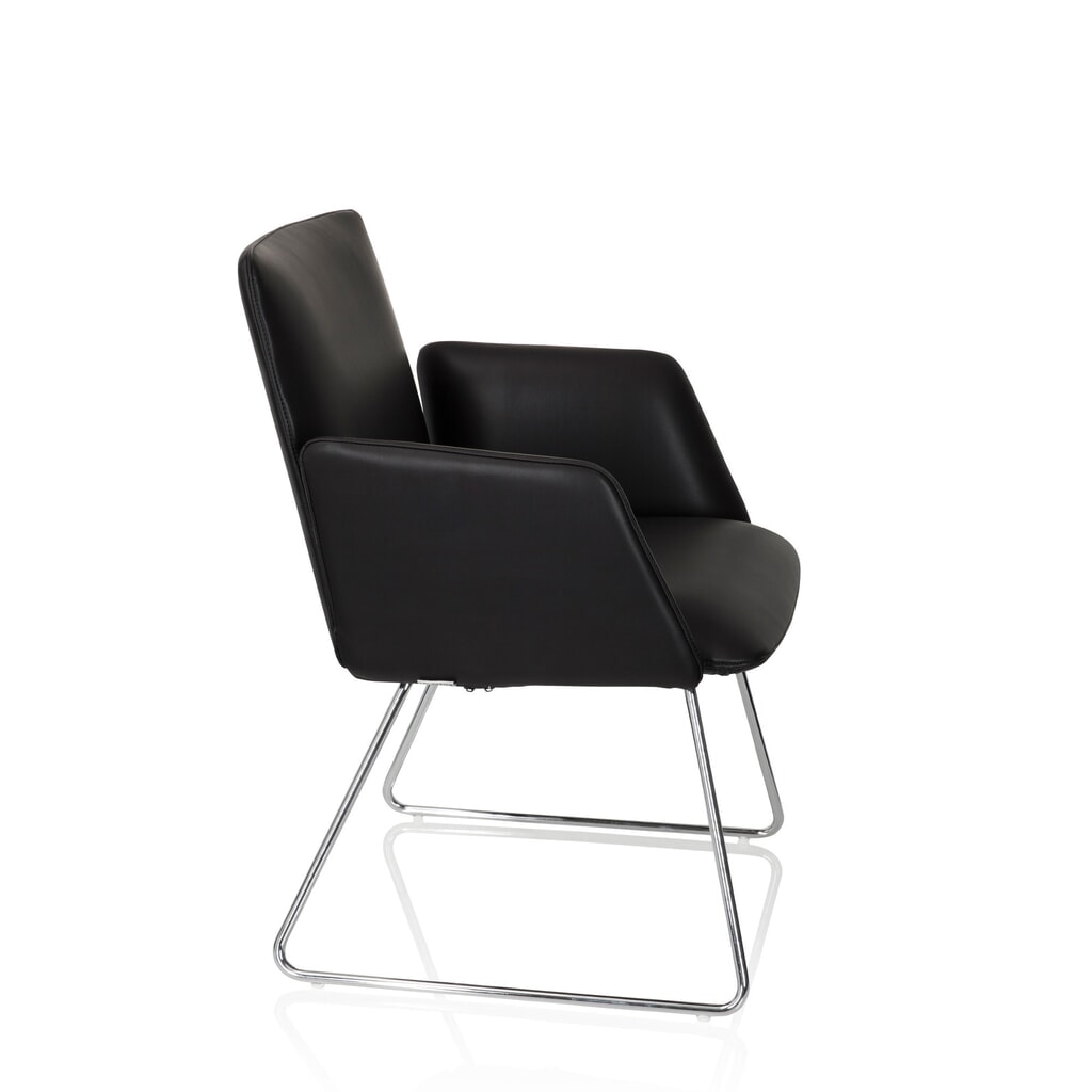Produktabbildung Nr. 9: hjh OFFICE Besucherstuhl / Kufenstuhl DESIGNIA V Kunstleder, schwarz