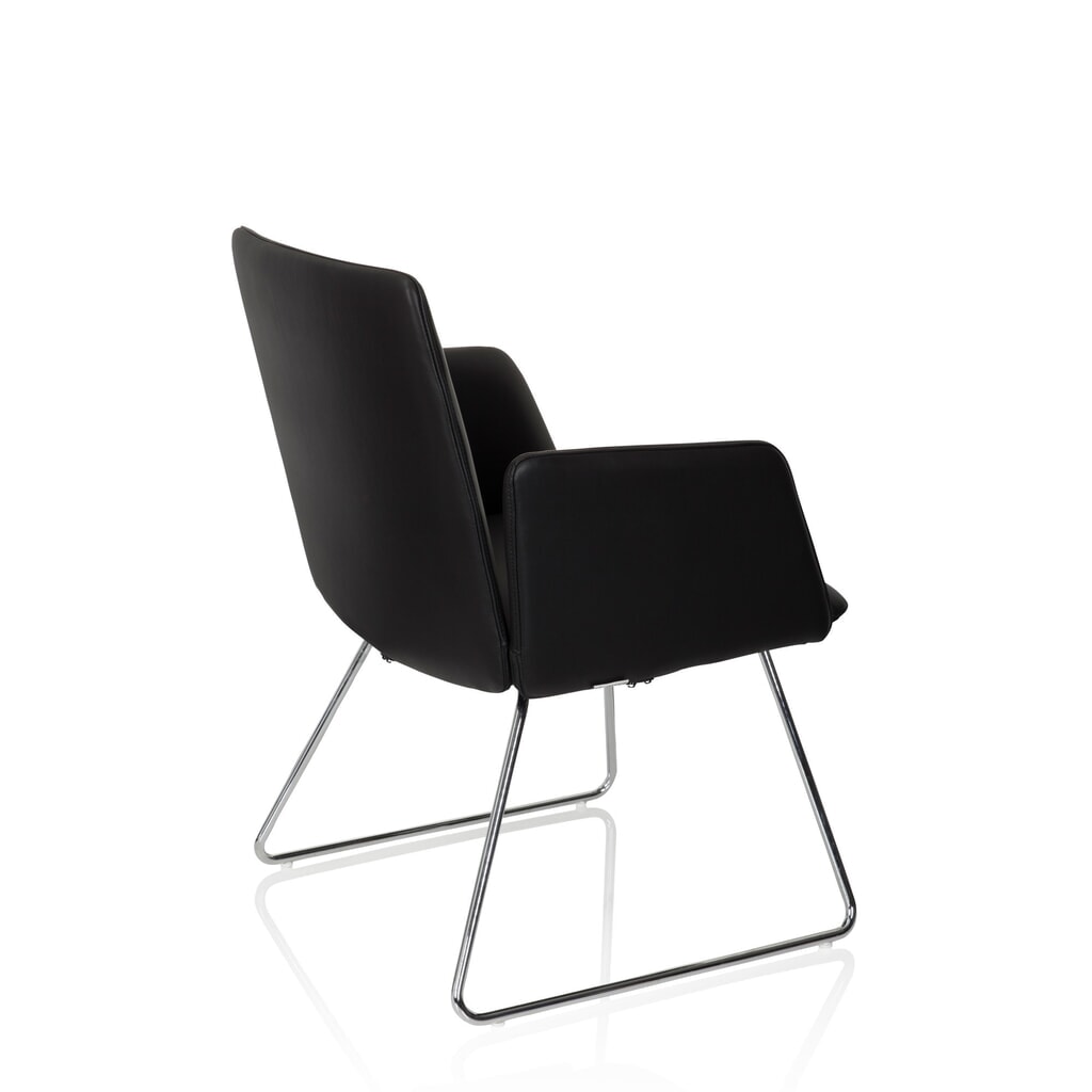 Produktabbildung Nr. 10: hjh OFFICE Besucherstuhl / Kufenstuhl DESIGNIA V Kunstleder, schwarz