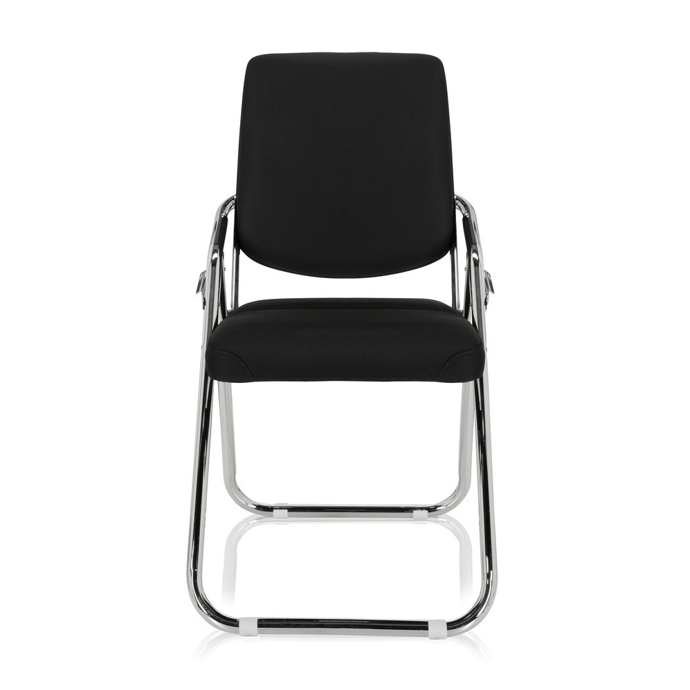 Produktabbildung: hjh OFFICE Konferenzstuhl / Besucherstuhl / ESTO Stoff, schwarz