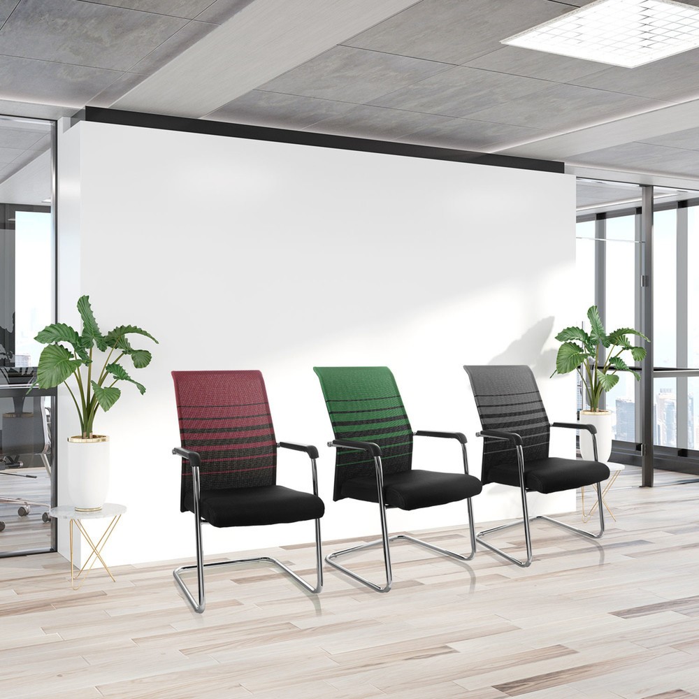 Produktabbildung Nr. 2: hjh OFFICE Konferenzstuhl / Besucherstuhl / FALCONE V Stoff, schwarz/grün