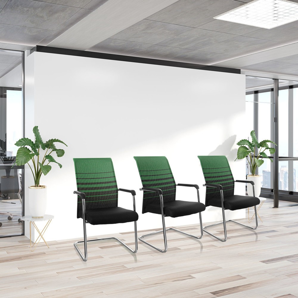 Produktabbildung Nr. 5: hjh OFFICE Konferenzstuhl / Besucherstuhl / FALCONE V Stoff, schwarz/grün