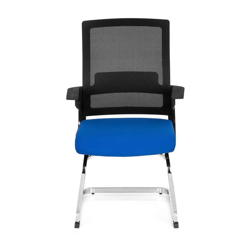Produktabbildung Nr. 1: hjh OFFICE Konferenzstuhl / Freischwinger / INVENTOR V Stoff, schwarz / blau