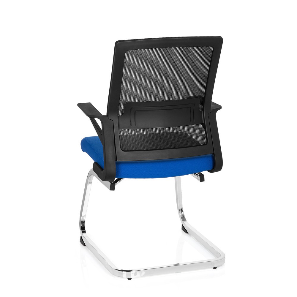 Produktabbildung Nr. 9: hjh OFFICE Konferenzstuhl / Freischwinger / INVENTOR V Stoff, schwarz / blau