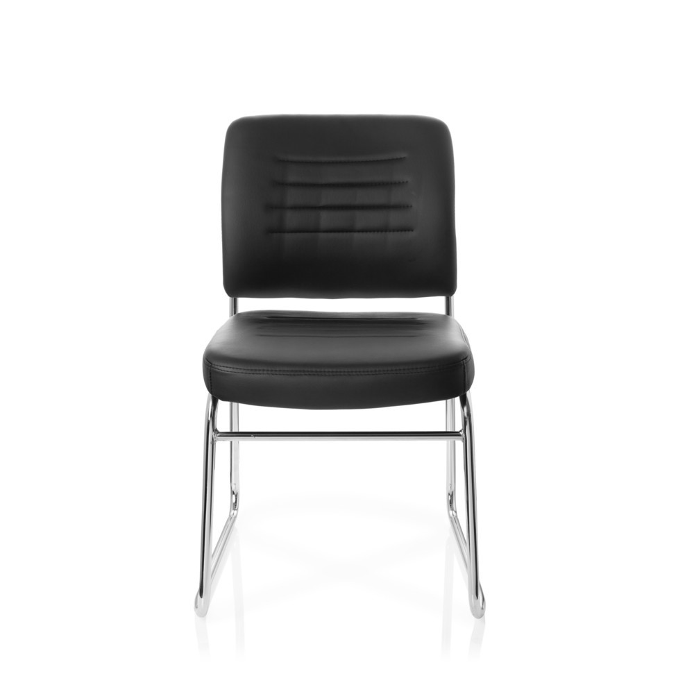 Produktabbildung: hjh OFFICE Konferenzstuhl / Besucherstuhl / TONSO V Kunstleder, schwarz