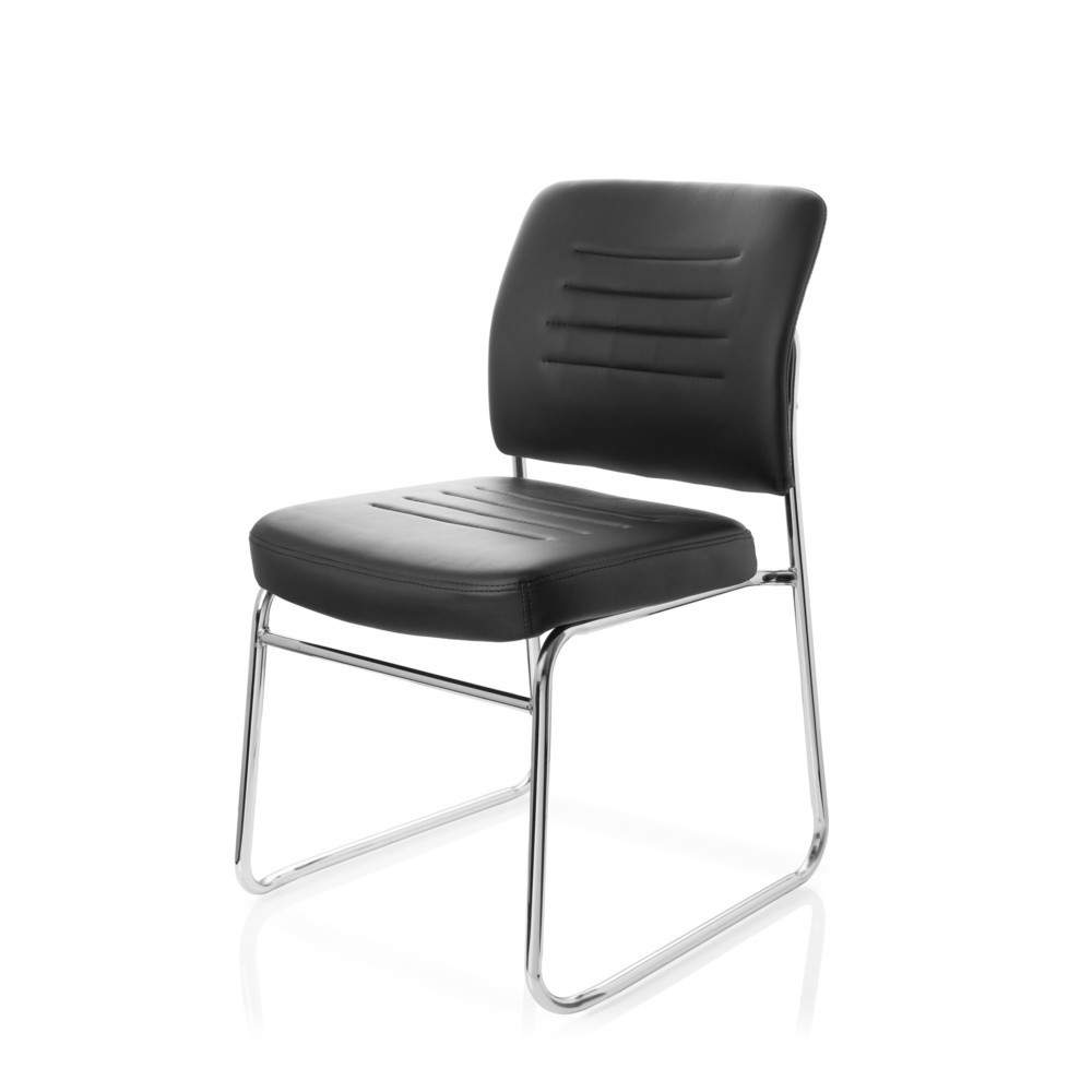 Produktabbildung Nr. 10: hjh OFFICE Konferenzstuhl / Besucherstuhl / TONSO V Kunstleder, schwarz
