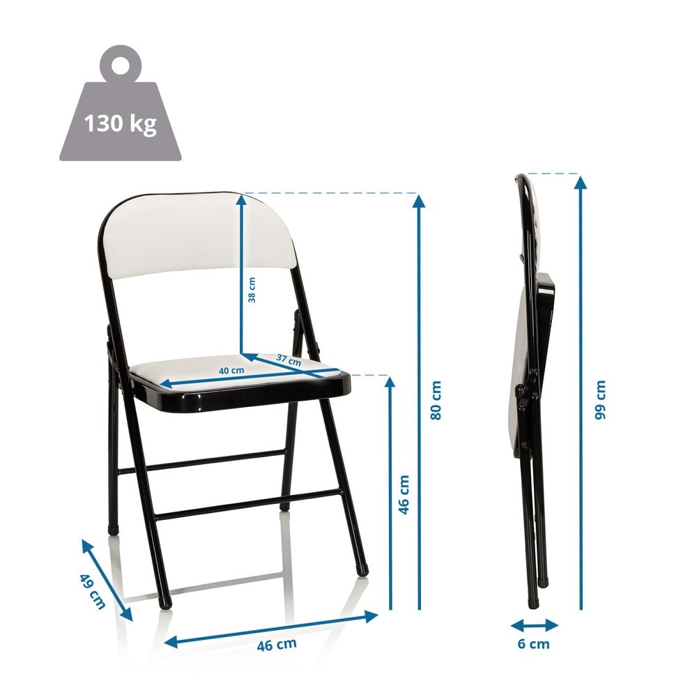 Produktabbildung Nr. 5: hjh OFFICE Konferenzstuhl / Besucherstuhl / Klappstuhl TUDELA PU, weiß