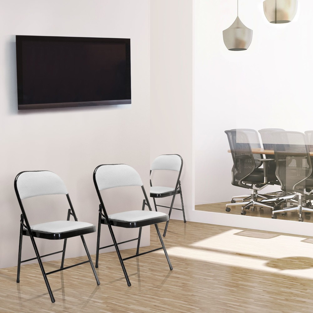 Produktabbildung Nr. 7: hjh OFFICE Konferenzstuhl / Besucherstuhl / Klappstuhl TUDELA PU, weiß