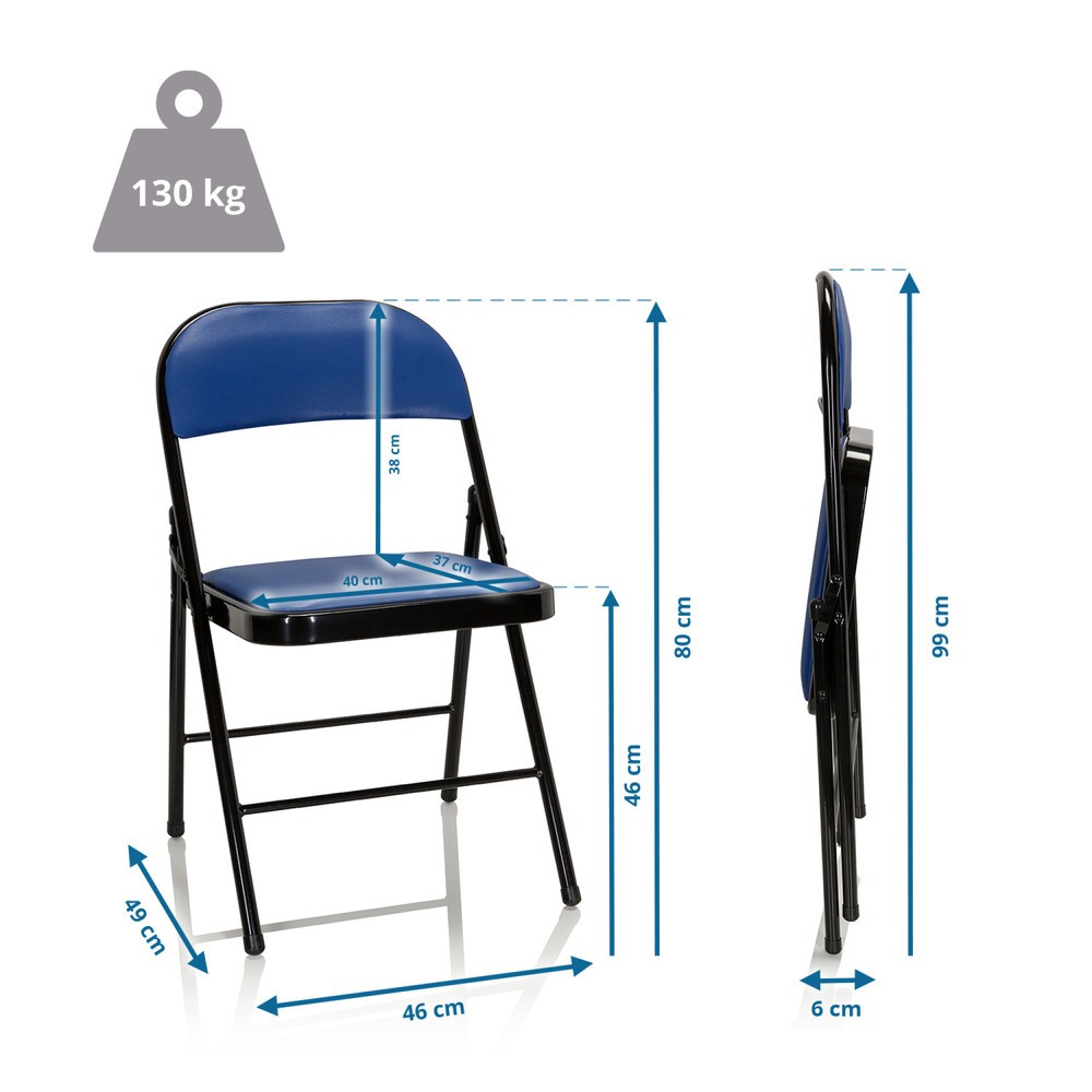 Produktabbildung Nr. 5: hjh OFFICE Konferenzstuhl / Besucherstuhl / Klappstuhl TUDELA PU, blau