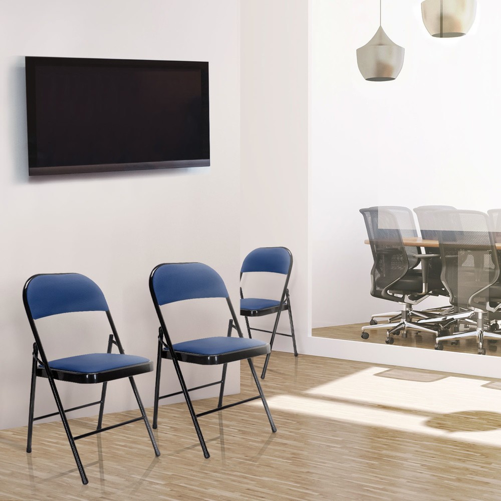 Produktabbildung Nr. 7: hjh OFFICE Konferenzstuhl / Besucherstuhl / Klappstuhl TUDELA PU, blau