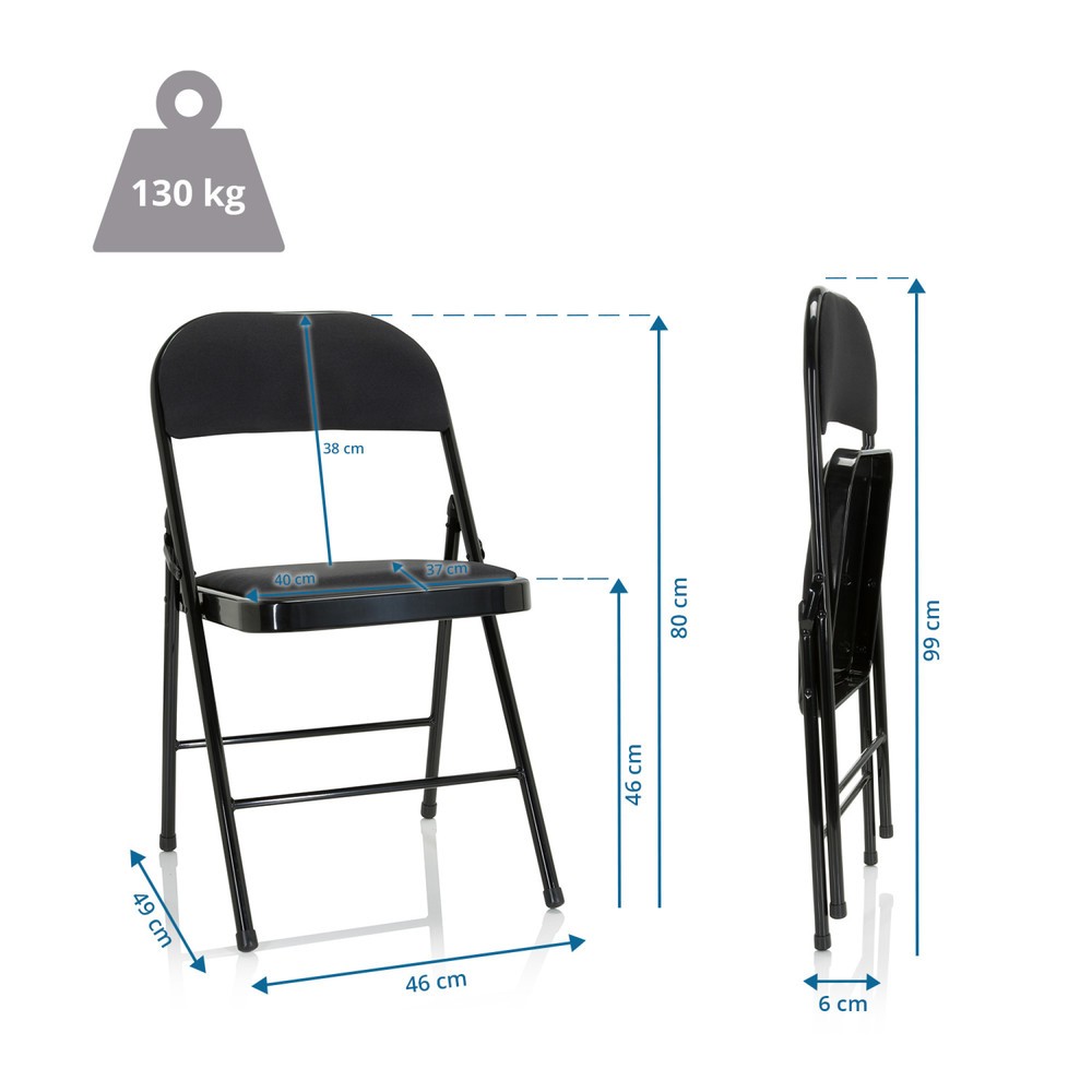 Produktabbildung Nr. 5: hjh OFFICE Konferenzstuhl / Besucherstuhl / Klappstuhl TUDELA II Stoff, schwarz