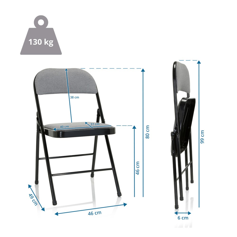 Produktabbildung Nr. 5: hjh OFFICE Konferenzstuhl / Besucherstuhl / Klappstuhl TUDELA II Stoff, hellgrau
