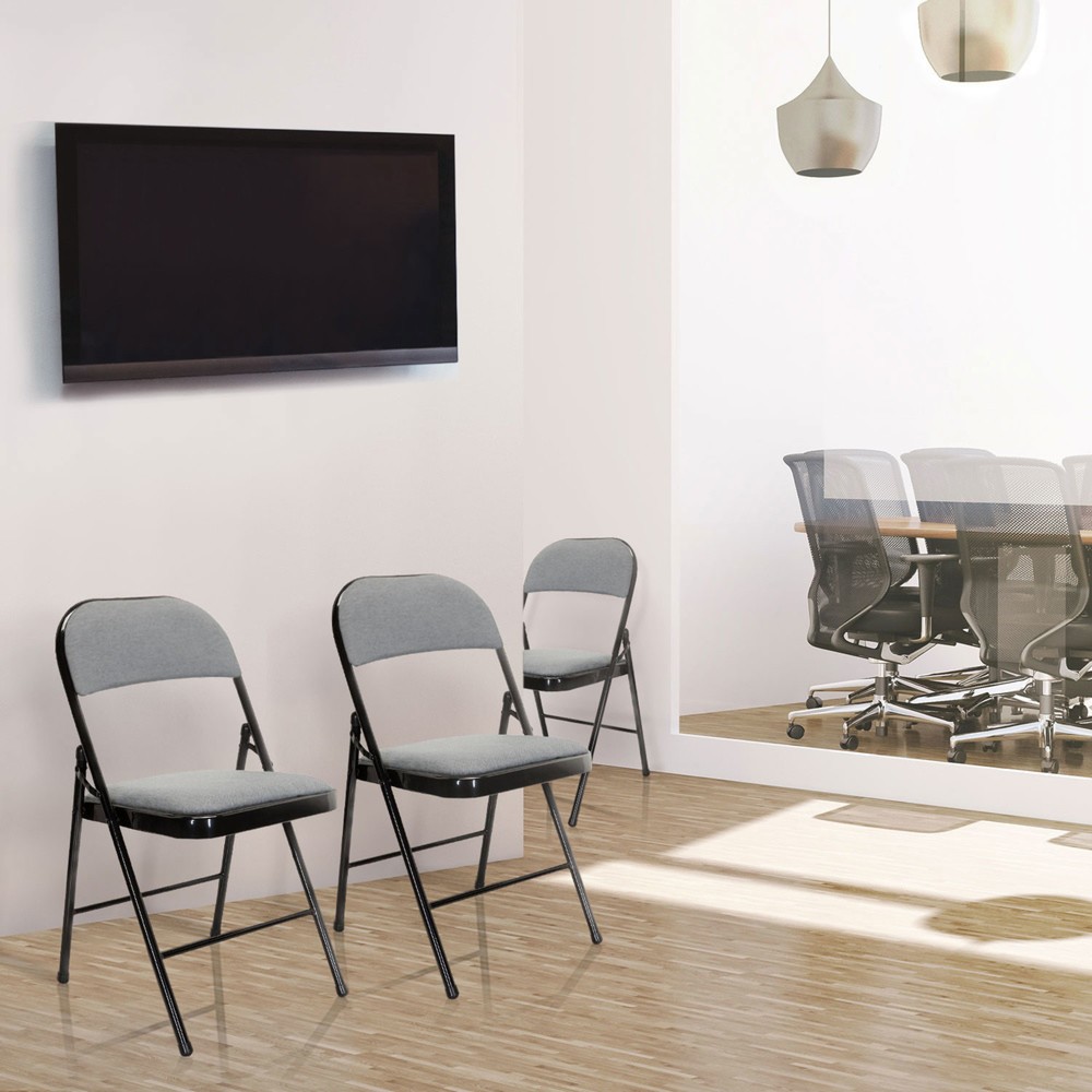 Produktabbildung Nr. 8: hjh OFFICE Konferenzstuhl / Besucherstuhl / Klappstuhl TUDELA II Stoff, hellgrau