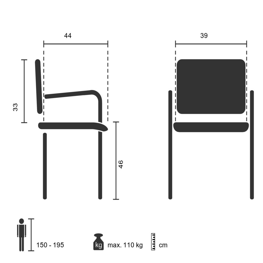 Produktabbildung Nr. 5: hjh OFFICE Konferenzstuhl / Kufenstuhl / ZANTA PU, schwarz