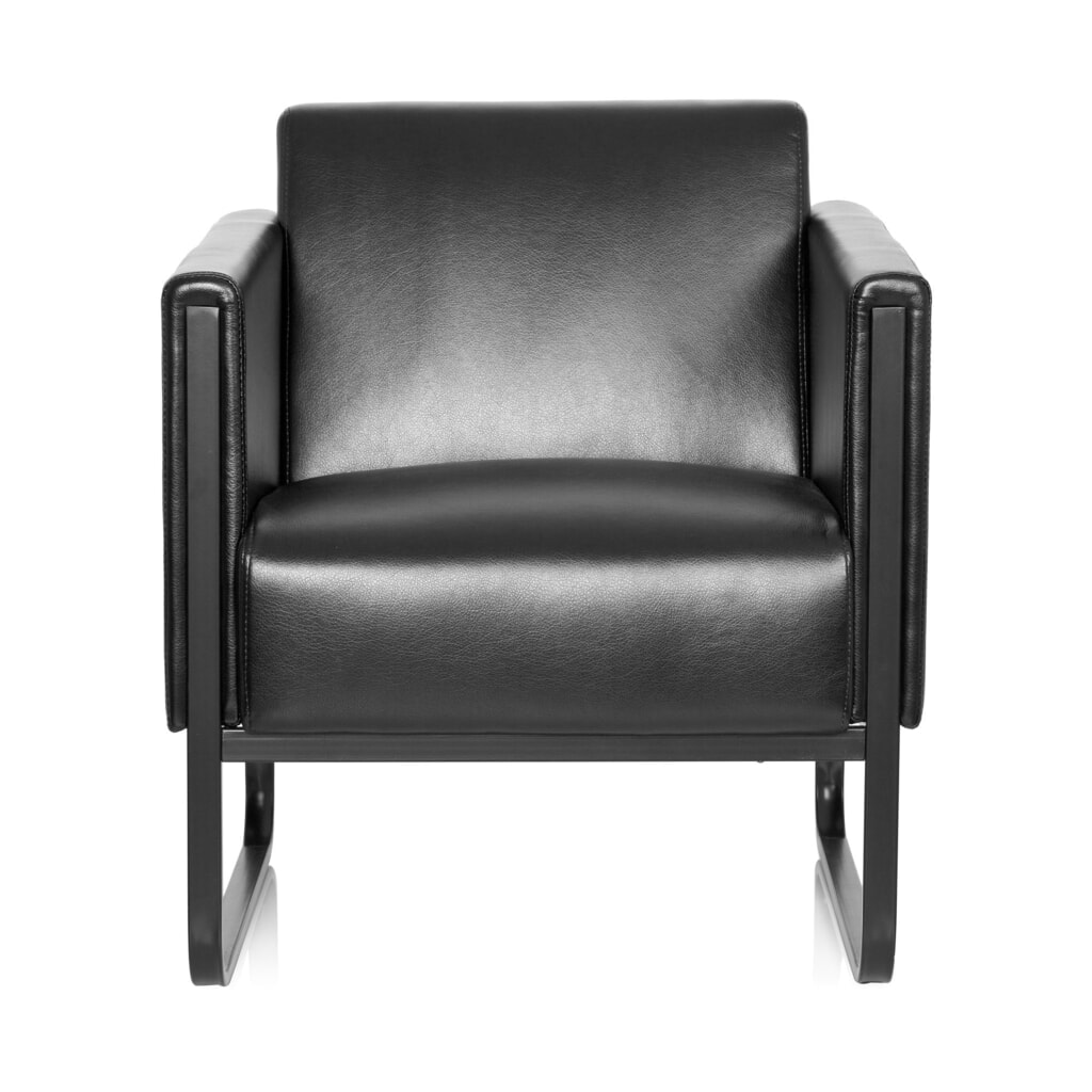hjh OFFICE Loungesessel BALI BLACK Gestell schwarz Kunstleder glatt, 1-Sitzer, schwarz Produktabbildung Nr. 1: hjh OFFICE Loungesessel BALI BLACK Gestell schwarz Kunstleder glatt, 1-Sitzer, schwarz