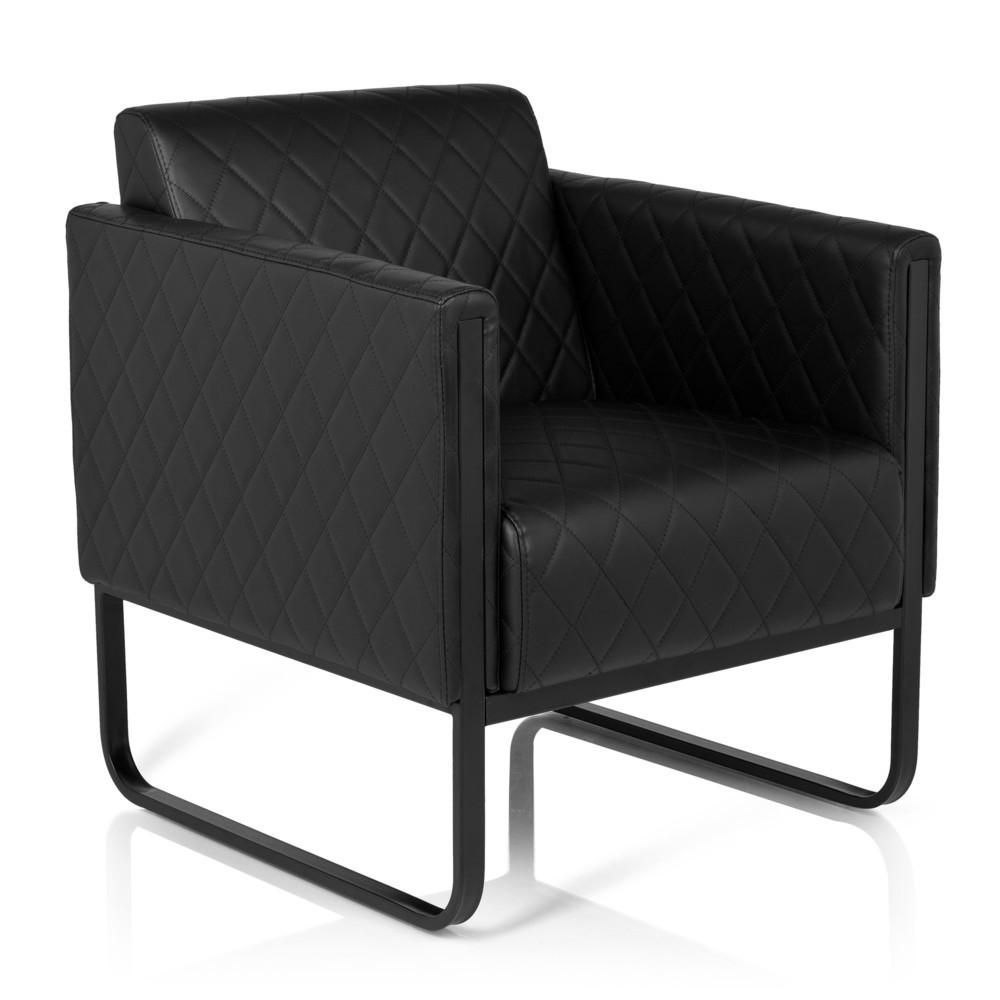 Produktabbildung Nr. 3: hjh OFFICE Loungesessel ARUBA BLACK Gestell schwarz Kunstleder, 1-Sitzer, schwarz