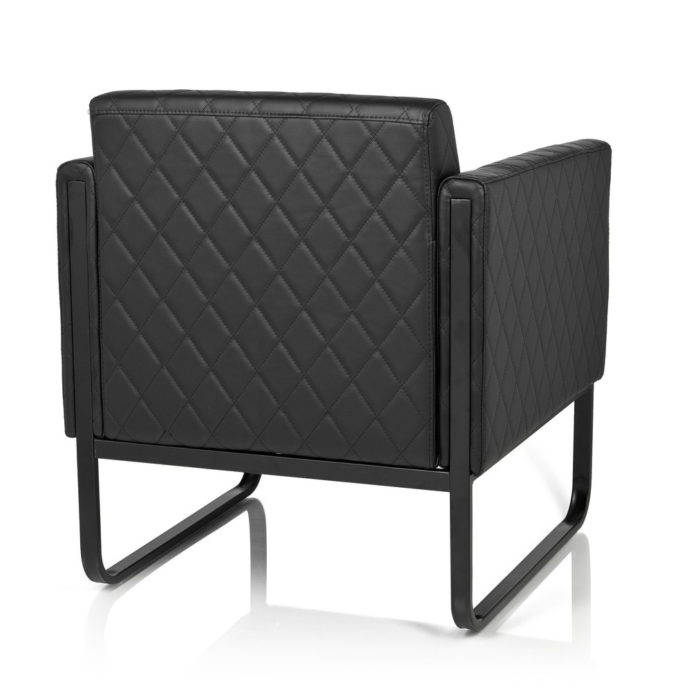Produktabbildung Nr. 6: hjh OFFICE Loungesessel ARUBA BLACK Gestell schwarz Kunstleder, 1-Sitzer, schwarz