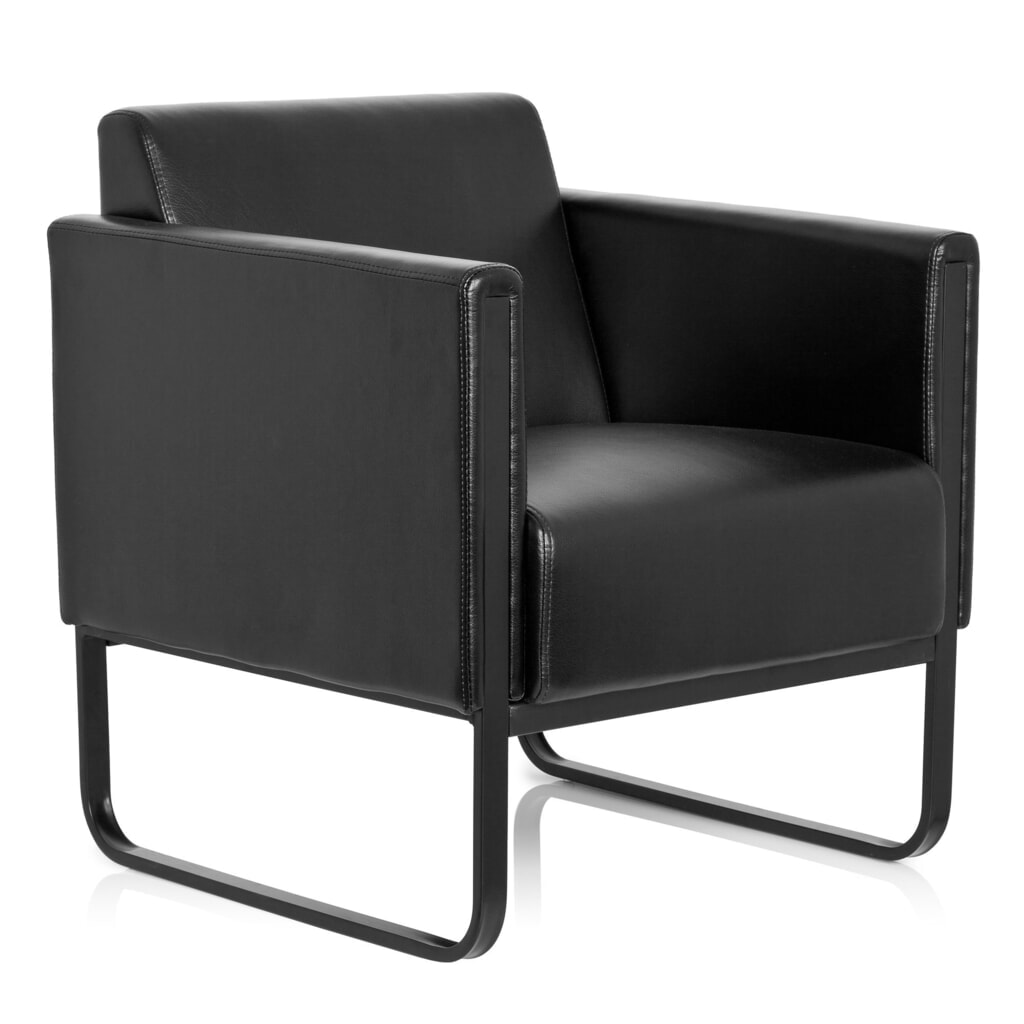 Produktabbildung Nr. 3: hjh OFFICE Loungesessel BALI BLACK Gestell schwarz Kunstleder glatt, 1-Sitzer, schwarz
