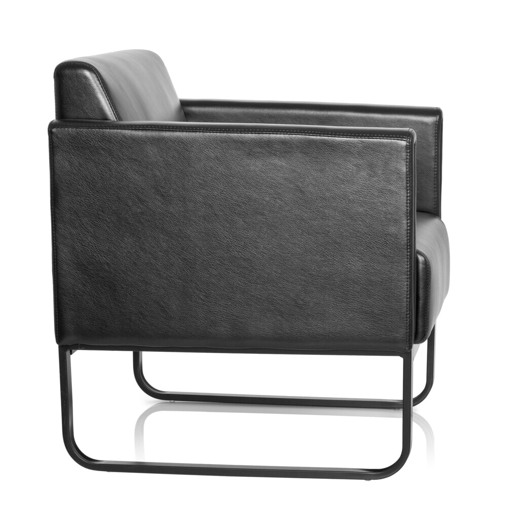 Produktabbildung Nr. 4: hjh OFFICE Loungesessel BALI BLACK Gestell schwarz Kunstleder glatt, 1-Sitzer, schwarz