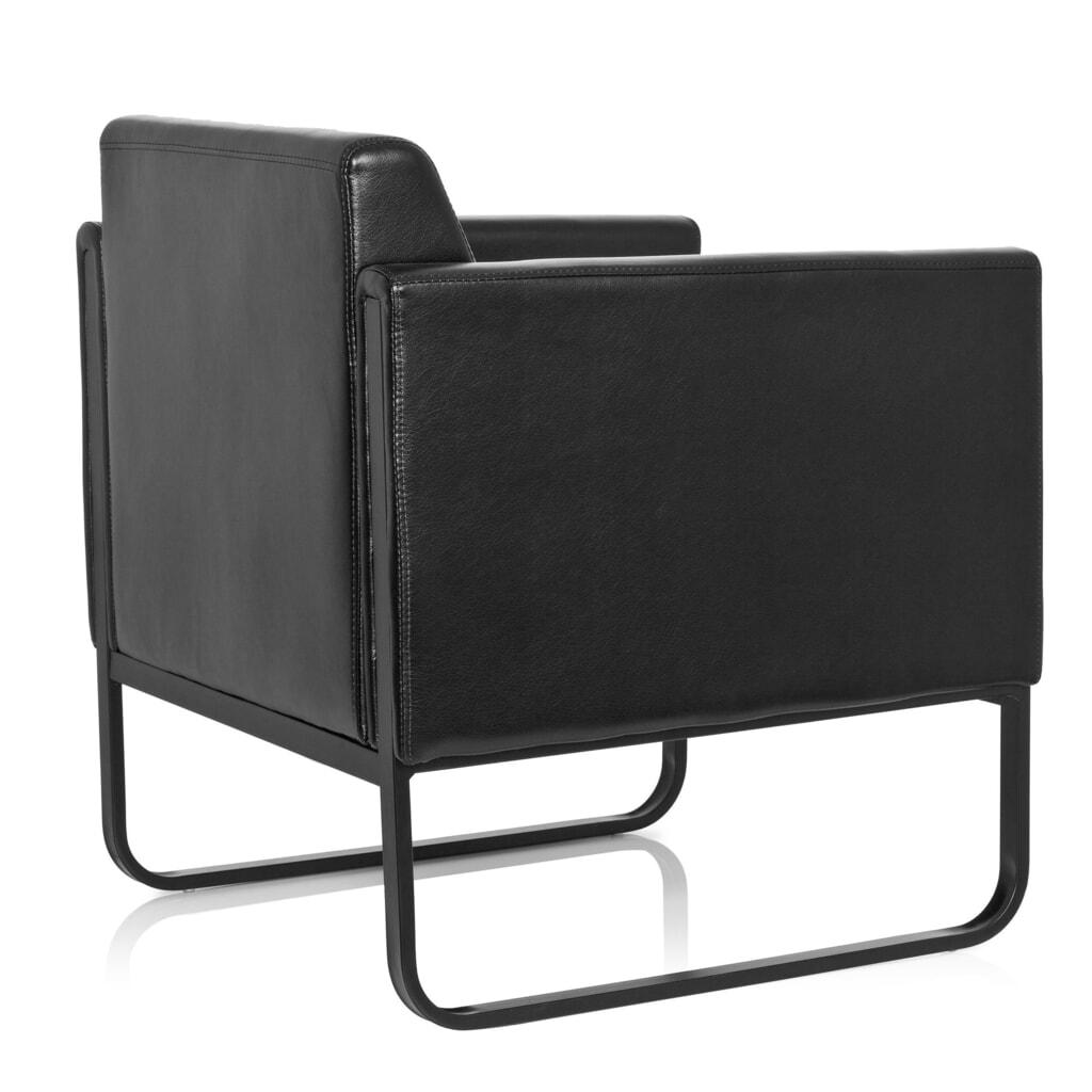 hjh OFFICE Loungesessel BALI BLACK Gestell schwarz Kunstleder glatt, 1-Sitzer, schwarz Produktabbildung Nr. 5: hjh OFFICE Loungesessel BALI BLACK Gestell schwarz Kunstleder glatt, 1-Sitzer, schwarz