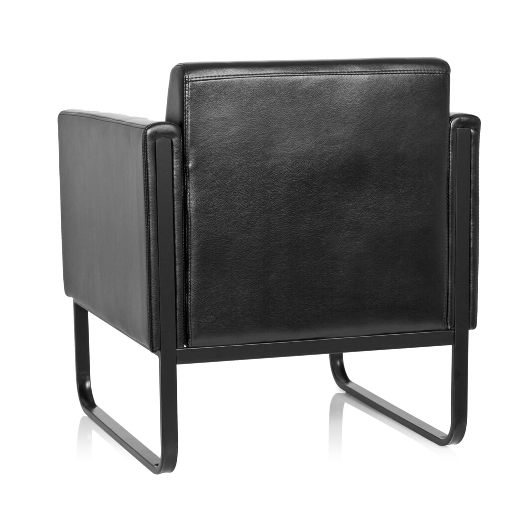 hjh OFFICE Loungesessel BALI BLACK Gestell schwarz Kunstleder glatt, 1-Sitzer, schwarz Produktabbildung Nr. 7: hjh OFFICE Loungesessel BALI BLACK Gestell schwarz Kunstleder glatt, 1-Sitzer, schwarz