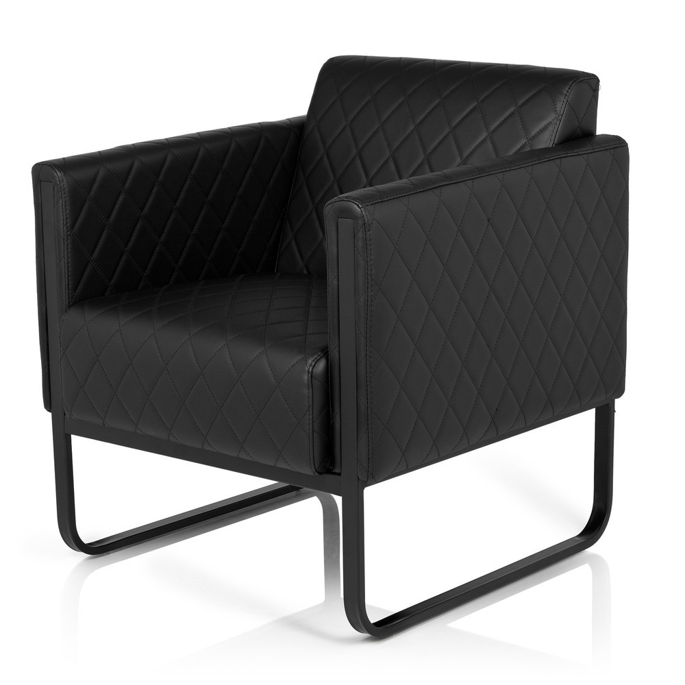 Produktabbildung Nr. 10: hjh OFFICE Loungesessel ARUBA BLACK Gestell schwarz Kunstleder, 1-Sitzer, schwarz