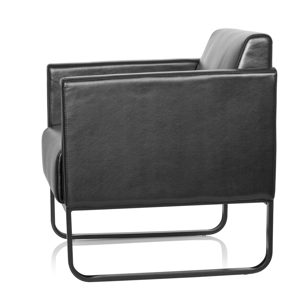 Produktabbildung Nr. 9: hjh OFFICE Loungesessel BALI BLACK Gestell schwarz Kunstleder glatt, 1-Sitzer, schwarz