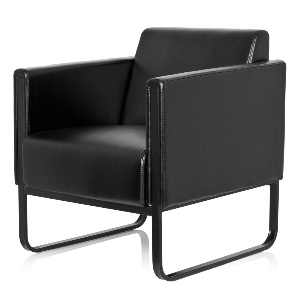 Produktabbildung Nr. 10: hjh OFFICE Loungesessel BALI BLACK Gestell schwarz Kunstleder glatt, 1-Sitzer, schwarz