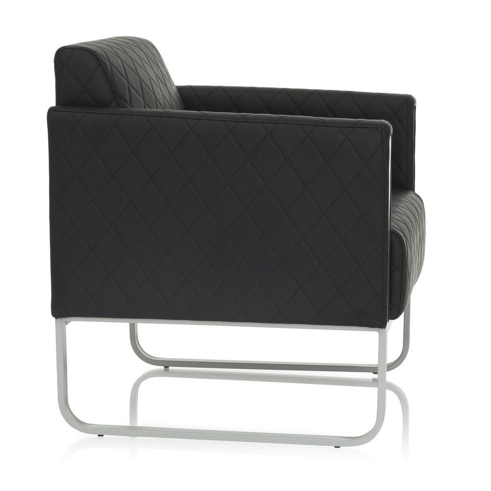 Produktabbildung Nr. 3: hjh OFFICE Loungesessel ARUBA STEP Gestell lichtgrau Kunstleder, 1-Sitzer, schwarz