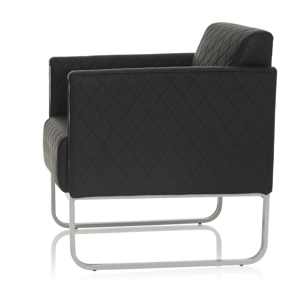 Produktabbildung Nr. 9: hjh OFFICE Loungesessel ARUBA STEP Gestell lichtgrau Kunstleder, 1-Sitzer, schwarz