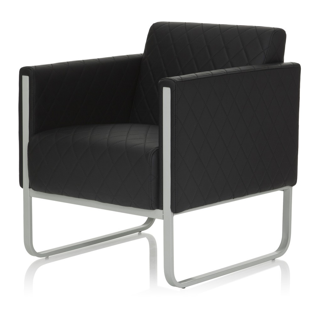 Produktabbildung Nr. 10: hjh OFFICE Loungesessel ARUBA STEP Gestell lichtgrau Kunstleder, 1-Sitzer, schwarz