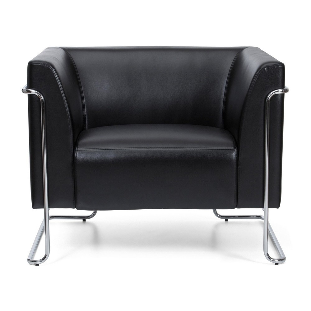 Produktabbildung: hjh OFFICE Loungesessel CURACAO Kunstleder, 1-Sitzer, schwarz