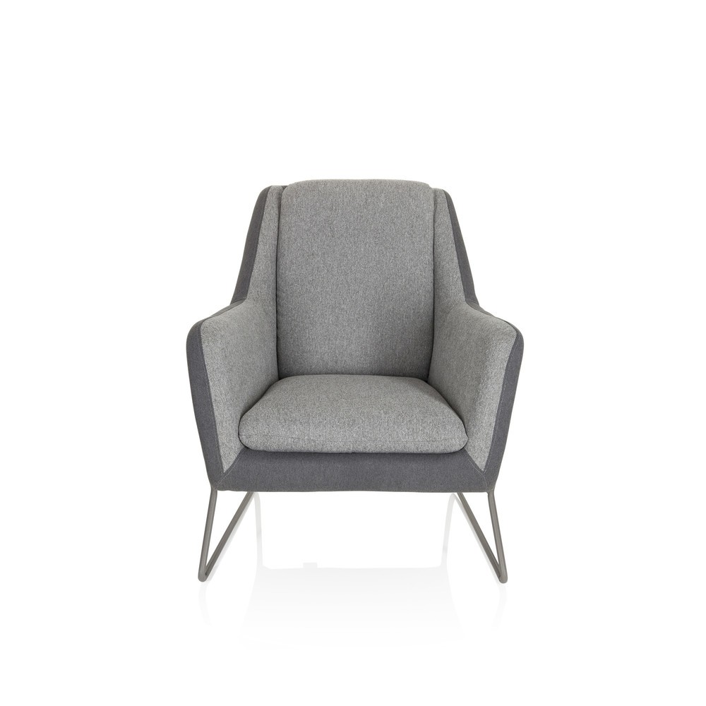 Produktabbildung Nr. 1: hjh OFFICE Loungesessel LAGUN Kufengestell, 1-Sitzer, hellgrau/dunkelgrau