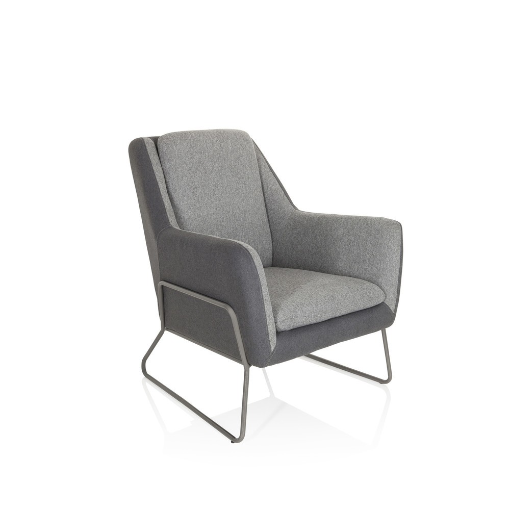 Produktabbildung Nr. 6: hjh OFFICE Loungesessel LAGUN Kufengestell, 1-Sitzer, hellgrau/dunkelgrau