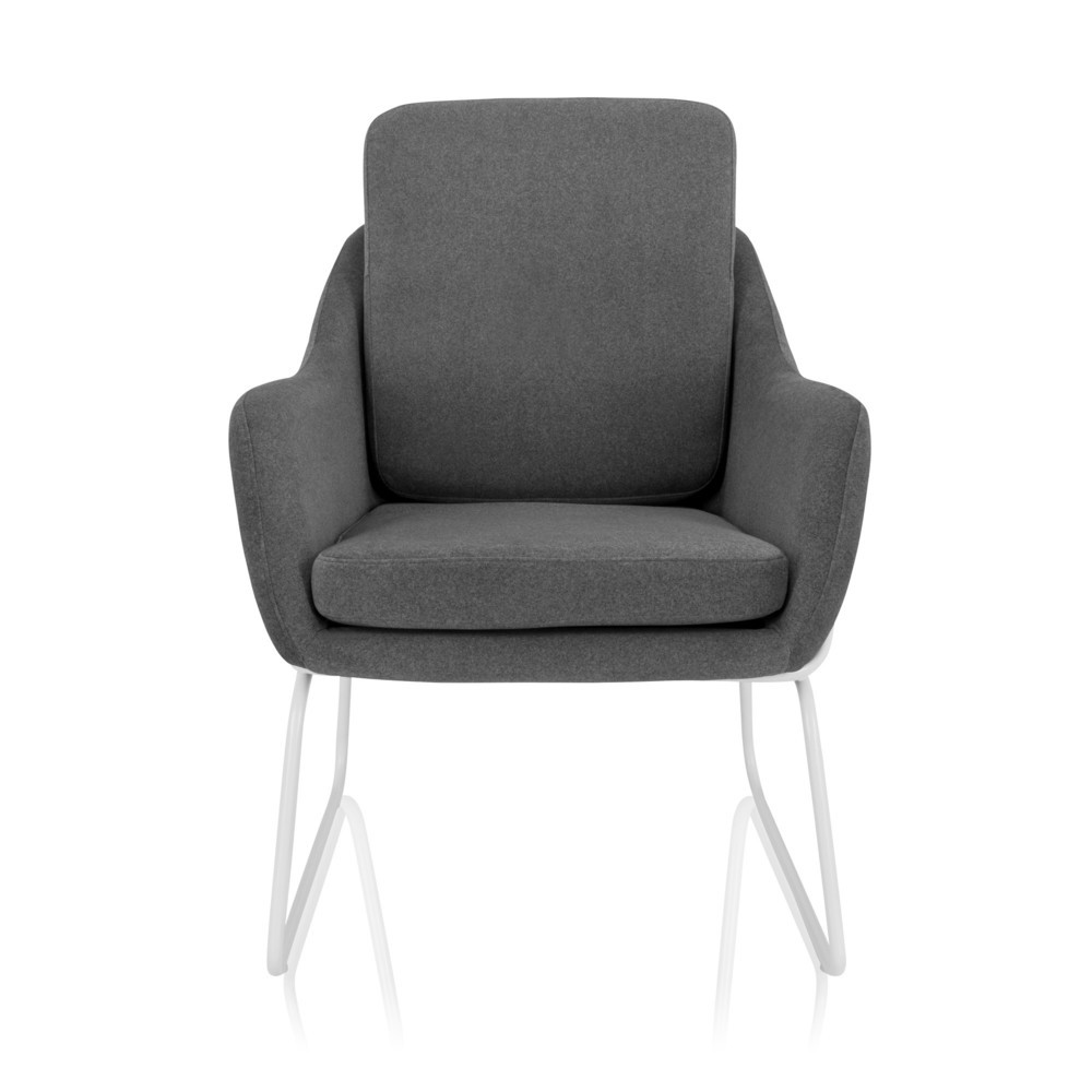 Produktabbildung: hjh OFFICE Loungesessel / Relaxsessel LAGUNO W Stoff dunkelgrau, 1-Sitzer