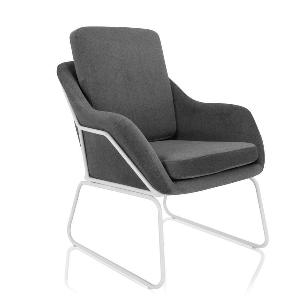 Produktabbildung Nr. 6: hjh OFFICE Loungesessel / Relaxsessel LAGUNO W Stoff dunkelgrau, 1-Sitzer