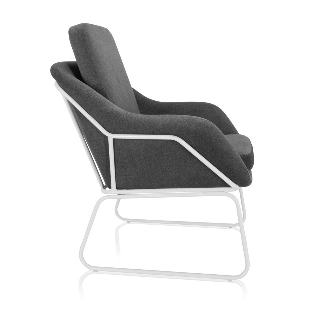 Produktabbildung Nr. 7: hjh OFFICE Loungesessel / Relaxsessel LAGUNO W Stoff dunkelgrau, 1-Sitzer