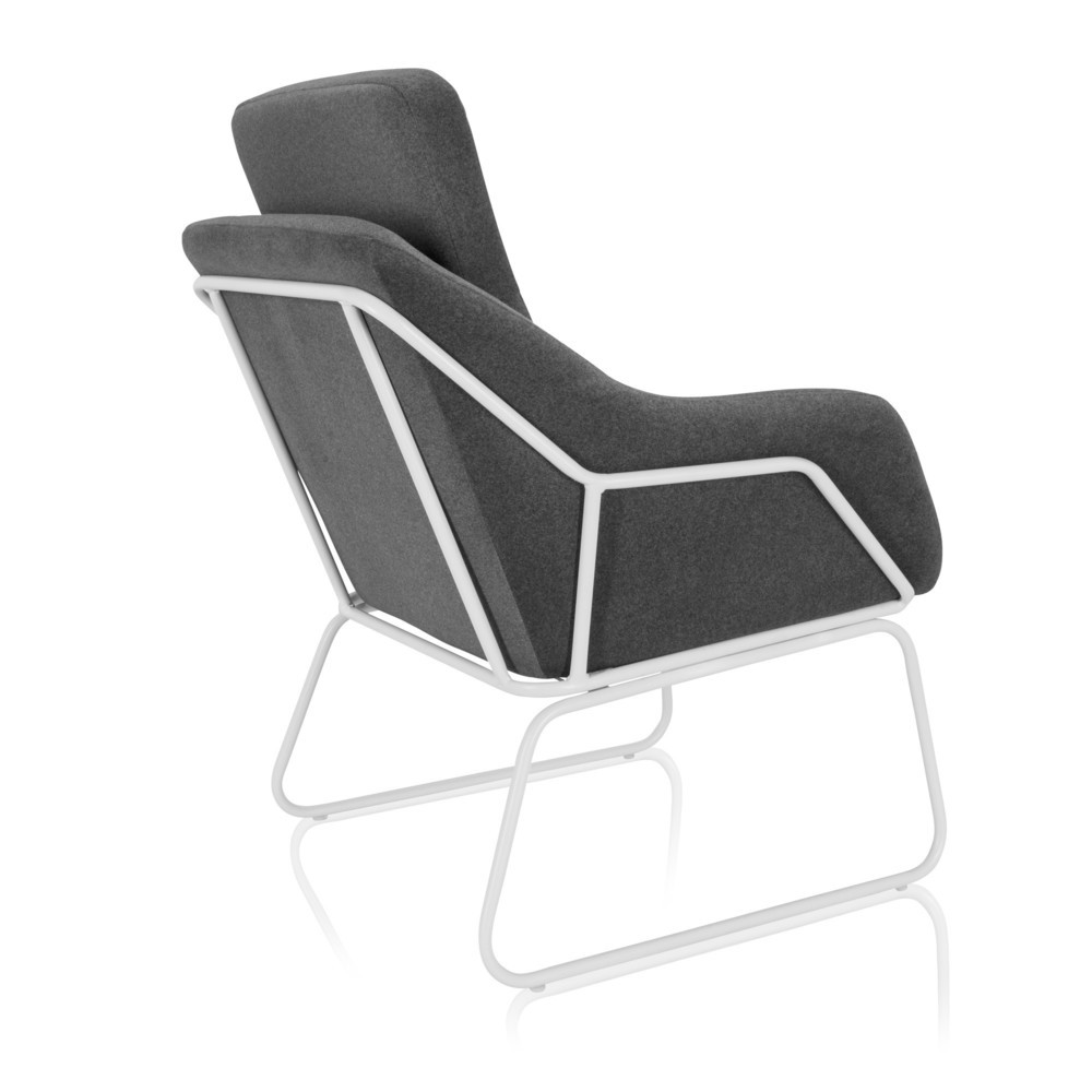 Produktabbildung Nr. 8: hjh OFFICE Loungesessel / Relaxsessel LAGUNO W Stoff dunkelgrau, 1-Sitzer