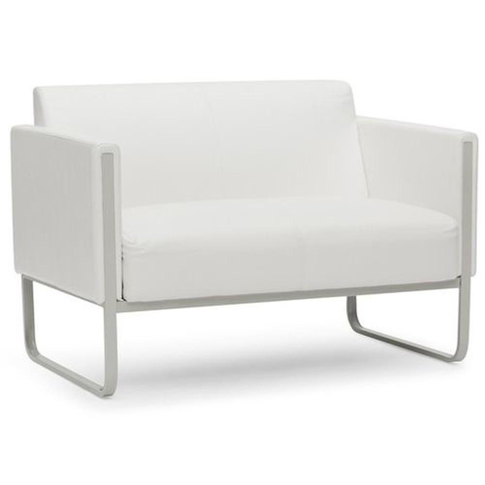 Produktabbildung Nr. 3: hjh OFFICE Loungesofa ARUBA Gestell lichtgrau Kunstleder, 2-Sitzer, weiß